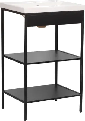 Produktbild von trendteam Bad Lorin Waschtisch Keramikwaschbecken/Metall Schwarz B/Ht ca. 52/83/40 cm