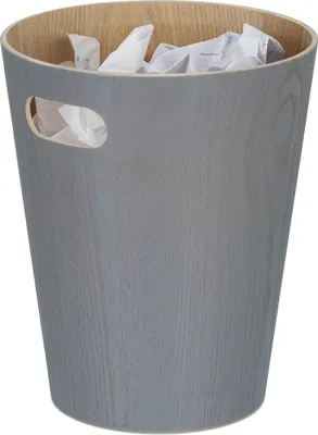 Produktbild von relaxdays Dunkelgrauer Papierkorb aus Holz