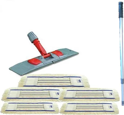 Immagine prodotto di Set di mop "Premium" con manico telescopico da 60 cm incl. 5 mop in cotone