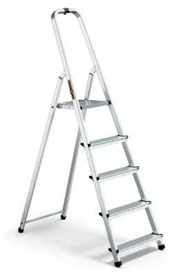 Produktbild von Klappbare Trittleiter aus Aluminium mit 5 Stufen und einer Tragfähigkeit von bis zu 125 kg