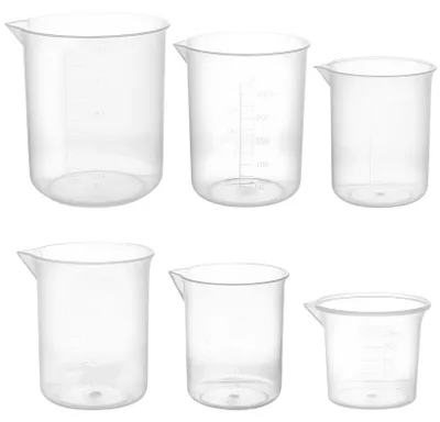 Messbecher-Set 6-teilig, 25–500 ml, Kunststoff, transparent