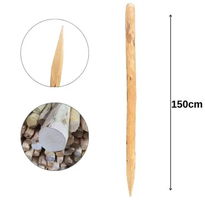 Produktbild von Zaunpfahl Haselholz 150cm Holzpfosten Gartenzaun natur Holz imprägniert