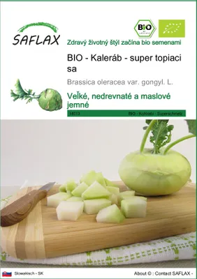 Obrázok produktu pre SAFLAX - BIO - Kaleráb - super topiaci sa - Brassica oleracea var. gongyl. L. - 20 Semená