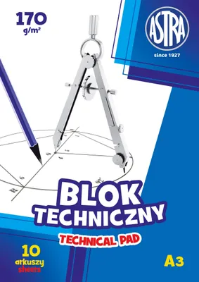 Immagine prodotto di Blocco da disegno tecnico A3, 170g/m², 10 fogli