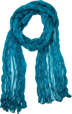 Produktbild von Knitterschal Halstuch Schal XXL blaugrün petrol Seide 180x90cm