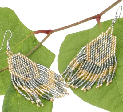 Produktbild von Boho Ohrringe, Ethno Perlenohrringe - Modell 6, Antik-blau, Glasperlen, 7*3 cm, Ohrringe + Ohrstecker Modeschmuck