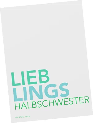 Produktbild von Mr. & Mrs. Panda Postkarte Halbschwester - Weiß - Geschenk, Ansichtskarte, Postkarten, Geschenkidee, Spruch, Grußkarte, Fotokarte, Geschwister, Schwesterherz