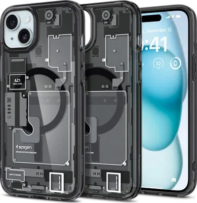 Produktbild von Spigen ACS06664, Cover, Apple, iPhone 15 Plus, 17 cm (6.7"), Schwarz