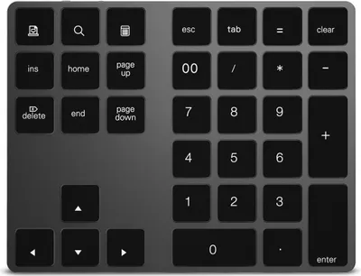 Obrázek produktu pro Bezdrátová numerická klávesnice Hliníková 34tlačítková BT klávesnice Vestavěná dobíjecí baterie Klávesnice pro Windows / iOS / Android (černá)
