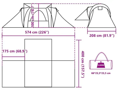 Obrázok produktu pre vidaXL Kupolový rodinný stan 6 osôb Modrý Vodotesný