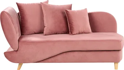 Produktbild von BELIANI Chaiselongue Linksseitig Rosa Samtstoff mit Bettkasten Dekokissen Modern Récamiere Liegesofa Sitzmöbel Wohnzimmer Jugendzimmer