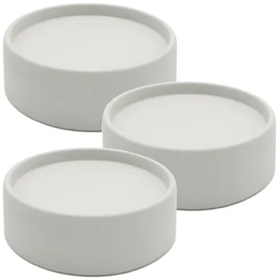 Produktbild von Dekovita, Kerzenhalter rund Ø11x4 cm - 3er Set Steinoptik Hellgrau
