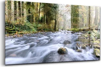 Produktbild von Bilder auf glas - Einteilig - Wanddekoration - Glas Bilder - 120x60 - Mountain Stream Naturschutzgebiet Stream in den Bergen