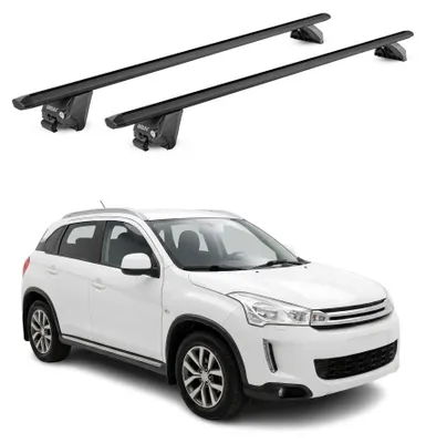 Produktbild von Dachträger für Citroen C4 Aircross 2012-2017 100kg Aluminium Schwarz 2 tlg, KI-generiertes Bild