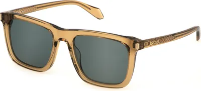Image de Just Cavalli SJC035 0913 : Lunettes de soleil pour hommes, couleur beige transparent, finition brillante, dimensions 54/19/145