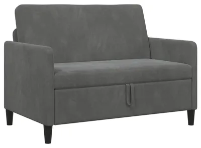 Image de Canapé vidaXL avec rangement, gris foncé, 122 x 78 x 87 cm, polyester