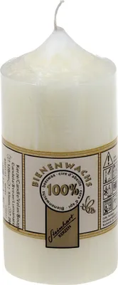 Produktbild von 100% Bienenwachs Stumpenkerze "Struktur" Weiß 120 x Ø 55 mm