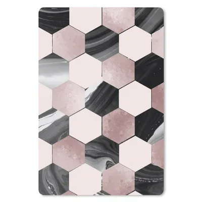 Produktbild von MuchoWow® Mauspad Mousepad Marmor - Schwarz - Rosa 18x27 cm - Mousepads - Maus Mat - Pad - Mausunterlage