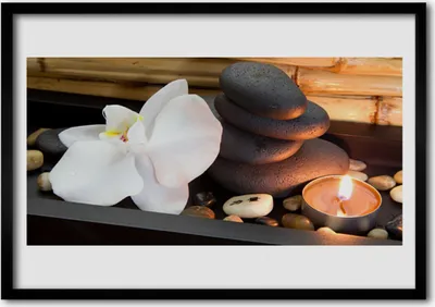 Produktbild von Bild 100x70 MDF-Rahmen Wandkunst Orchid Spa Kerzen