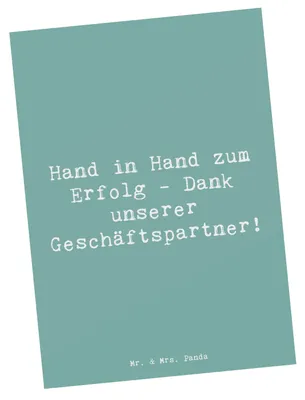 Produktbild von Mr. & Mrs. Panda Postkarte Spruch Erfolg Geschäftspartner - Meeresbrise - Geschenk, Unterstützung, Bedanken, Dankeskärtchen, Fotokarte, besondere Momente, Dankesgeste
