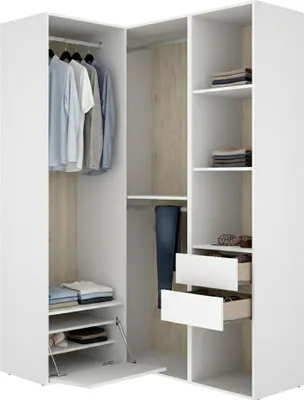 Produktbild von Clayhill - Großer Kleiderschrank, 124x205h cm Weiß, Modular