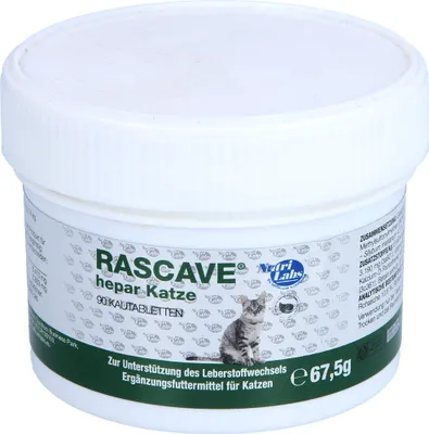 Produktbild von NutriLabs Rascave hepar 90 Kautabletten | für Katzen | Leberstoffwechsel