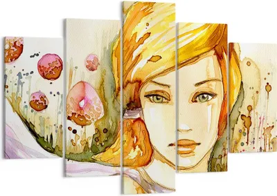 Produktbild von Bild auf Leinwand - Leinwandbild - Frau Sommer Blume - 150x100cm - Wand Bild - Wanddeko - Leinwanddruck - Bilder - Kunstdruck - Wanddekoration - Leinwand bilder - Wandkunst - EA150x100-3538