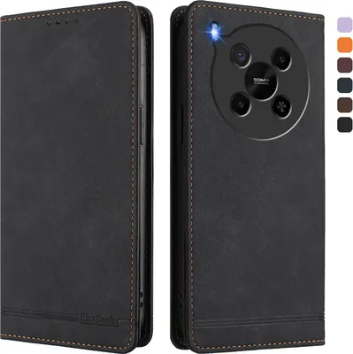 Immagine prodotto di Custodia per ZTE Blade V70 Max, custodia retro in Finto cuoio flip con supporto e slot per carte Nero