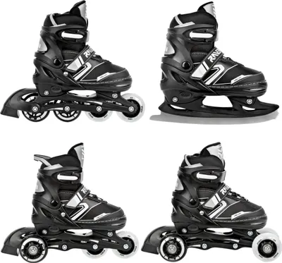 Produktbild von 4in1 Inlineskates/Triskates/Rollschuhe/Schlittschuhe Raven Helixi Black/Grey 30-33