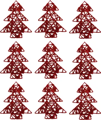 Immagine prodotto di Set di 9 ornamenti: albero rosso 10 cm