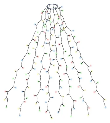 Produktbild von SALCAR 2m Christbaumbeleuchtung mit Ring und 8 Girlanden, 280er LED Überwurf Lichterkette Weihnachtsbaum für 150cm, 180cm, 240cm Tannenbaum, Bunt