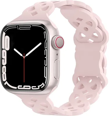 Obrázek produktu pro ŘEMÍNEK K APPLE WATCH 42/44/45 mm SE/9/8/7/6/5/4/3/2/1 RŮŽOVÝ S PROŘEZÁVÁNÍM