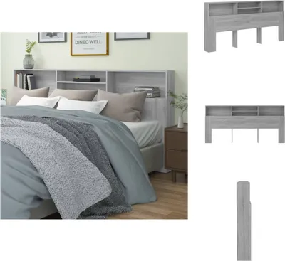 Immagine prodotto di vidaXL Testata con ripiani Grigio Sonoma 220x19x103,5 cm - Testate e piedi