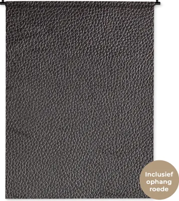 Produktbild von MuchoWow® Wandteppich Wandbehang Leder - Lederoptik - Schwarz - Hell 120x160 cm Tapisserie Dekoration Wandtuch - Wohnzimmer - Moderne