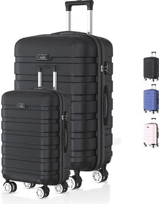 Produktbild von Voyagoux® REVELATION - Reisekofferset S/L - Koffer - 2 Stück - Reisekoffer mit Rollen - Schwarz - TSA-Schloss