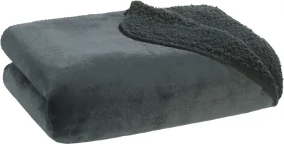 Produktbild von Wende-Wohndecke - Anthrazit - Polyester - 150 x 200 cm