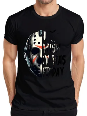 Productafbeelding van Jason ijshockeymasker horror slasher Halloween griezel vintage heren T-shirt, zwart, XXL