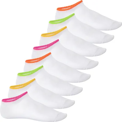 Produktbild von Footstar Herren & Damen Sneaker Socken (8 Paar), Kurze Sportsocken im Neon Look - Neon Flash - Weiß 39-42