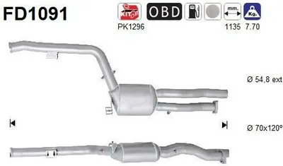 Produktbild von AS FD1091 Dieselpartikelfilter Rußpartikelfilter DPF passend für MERCEDES-BENZ E-Klasse Limousine (W211) Abgasanlage Diesel