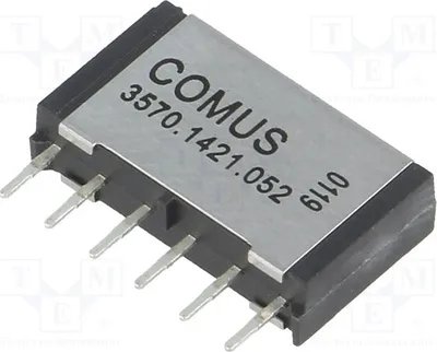 Produktbild von 1x Relais: Reed 10W max.200VDC 500mA  USpule : 5VDC  THT 3570.1421.052 Elektromagn
