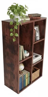 Produktbild von Vintage-Bücherregal, 5-stöckiges Holzfurnier