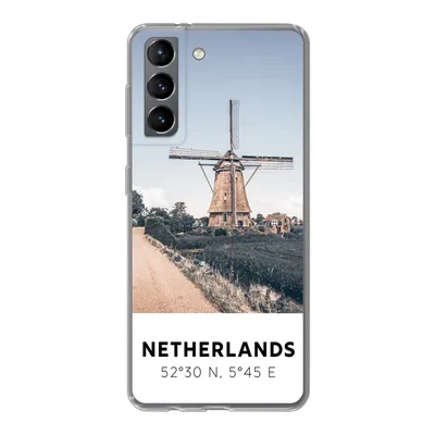 Produktbild von MuchoWow® Handyhülle Schutzhülle Hülle für Samsung Galaxy S21 Niederlande - Mühle - Wiese Silikon Softcase Handy Hülle - Softcase