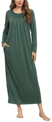 Immagine prodotto di Solidchoice - Camicia da notte in cotone lungo con maniche lunghe da donna