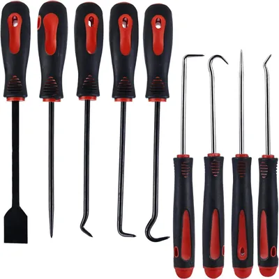 Immagine prodotto di Set di 9 pezzi, con ganci, aghi e raschietti, per sigillatura e montaggio, utensile per hobbisti e artigiani