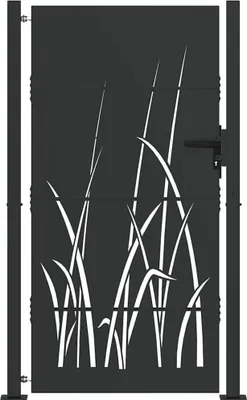 Image de vidaXL Portail de jardin noir 110 x 180 cm Acier thermolaqué