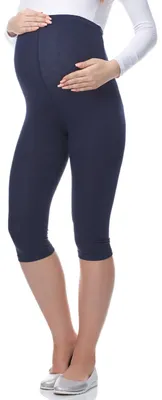 Image de Be Mammy leggings de grossesse 3/4 en viscose BE-03 (marine, L)