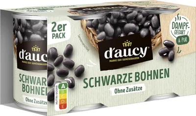 Produktbild von d'aucy Schwarze Bohnen: Exotisch & dampfgegart (2x150g) – Verzehrfertig