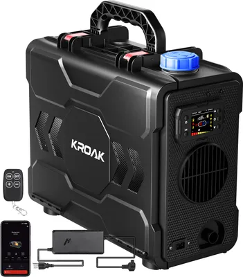 Produktbild von KROAK TB2 12V/24V 8KW Diesel-Luftheizung mit 6L Tank, All-in-One Standheizung mit bluetooth-App, geeignet für Autos, LKWs, Boote, Busse und Wohnmobile