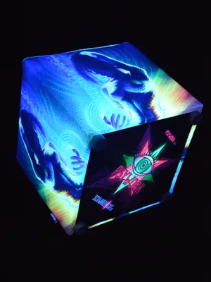 Produktbild von 40cm PSYWORK Sitzhocker Neon Cube "Prismatic"