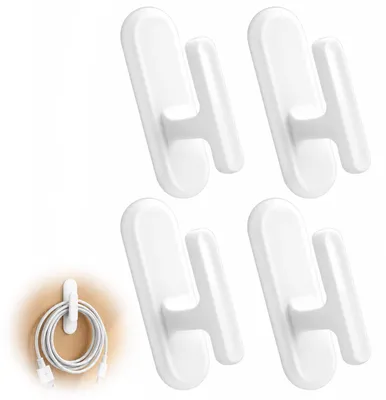 4 selbstklebende Haken für Vorhänge, weiß, ohne Bohren